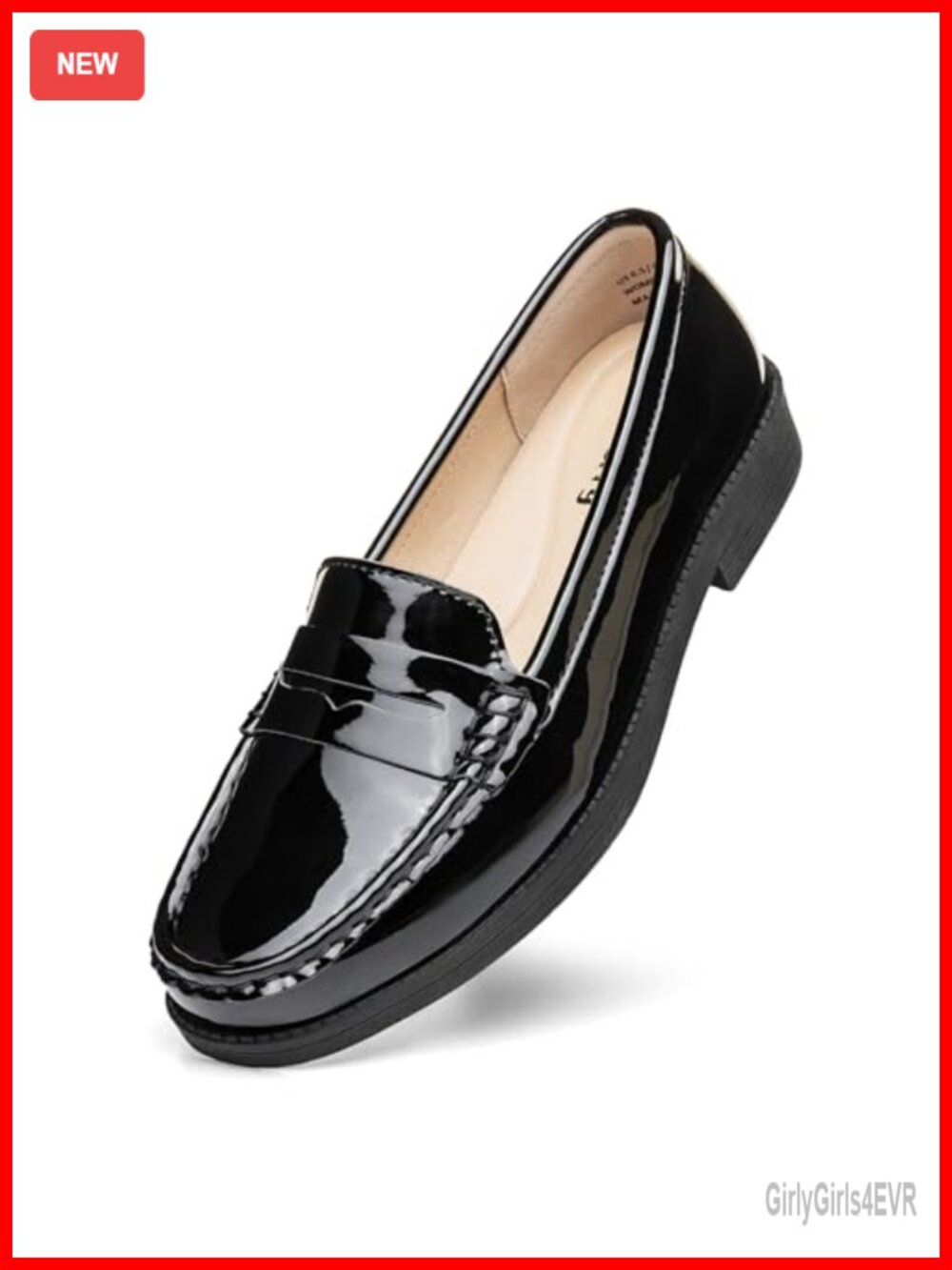 Patent Leather Penny Loafers Slip On Business Casual Dress Shoes Memory Foam